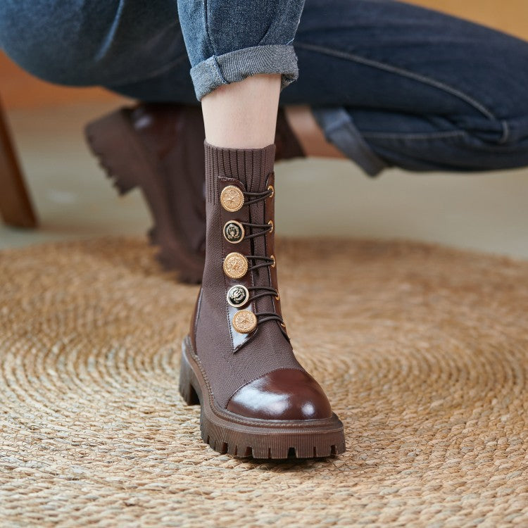 Thin Leg Thick-soled Martin Boots Women Boots Brown