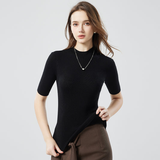 Pure Wool Half Turtleneck Bottoming Sweater