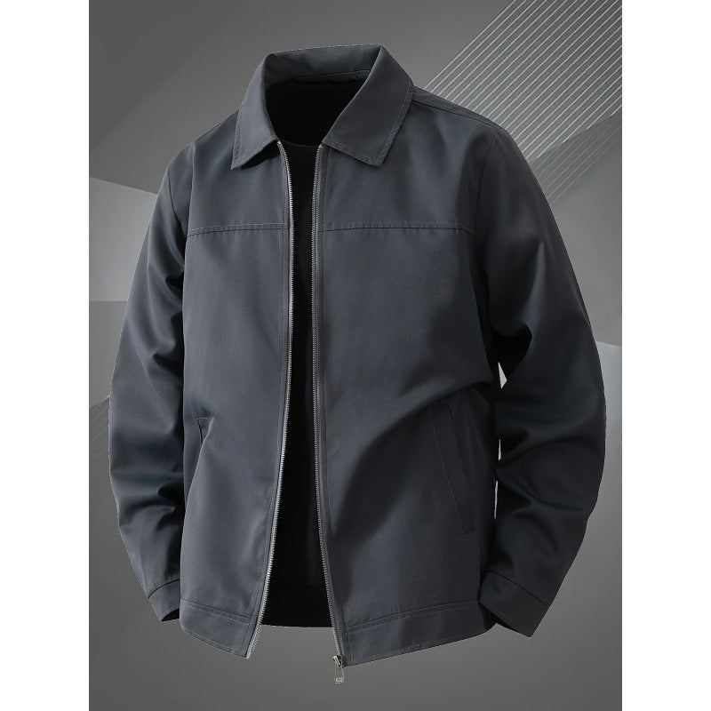 Men's Solid-Colored Slim-Fit Casual Jacket