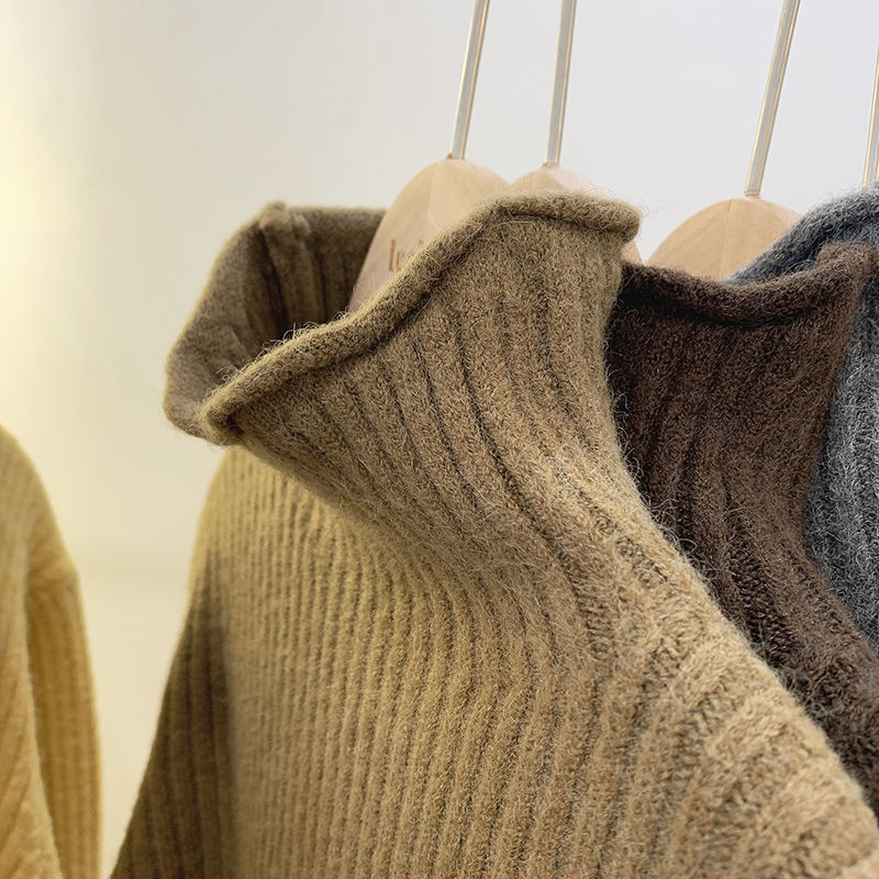 Half Collar Thickened All-matching Solid Color Bottoming Sweater