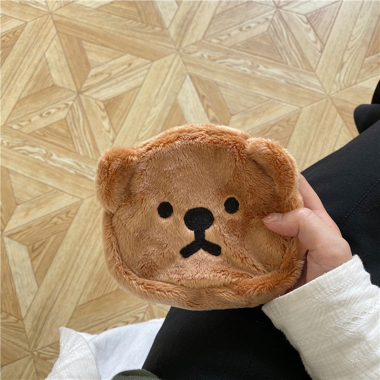 Warm Cute Plush Bear Mini Doll Coin Purse Storage Bag
