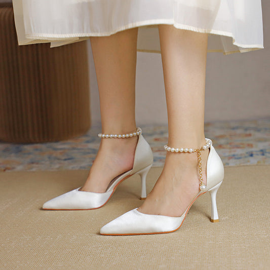 Pointed Low-cut Stiletto Heel High Heels