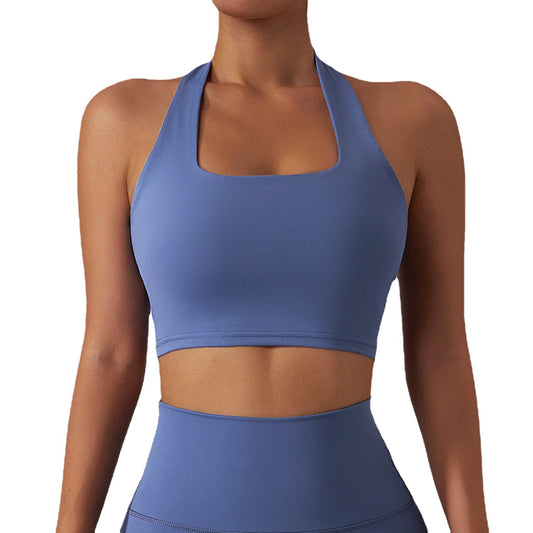 Quick-drying Nude Feel Workout Bra One-piece Shockproof Push-up Yoga Vest