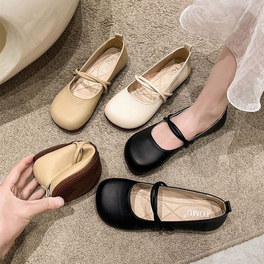 Vintage Low-cut All-match Gentle Soft Bottom Mary Jane Shoes