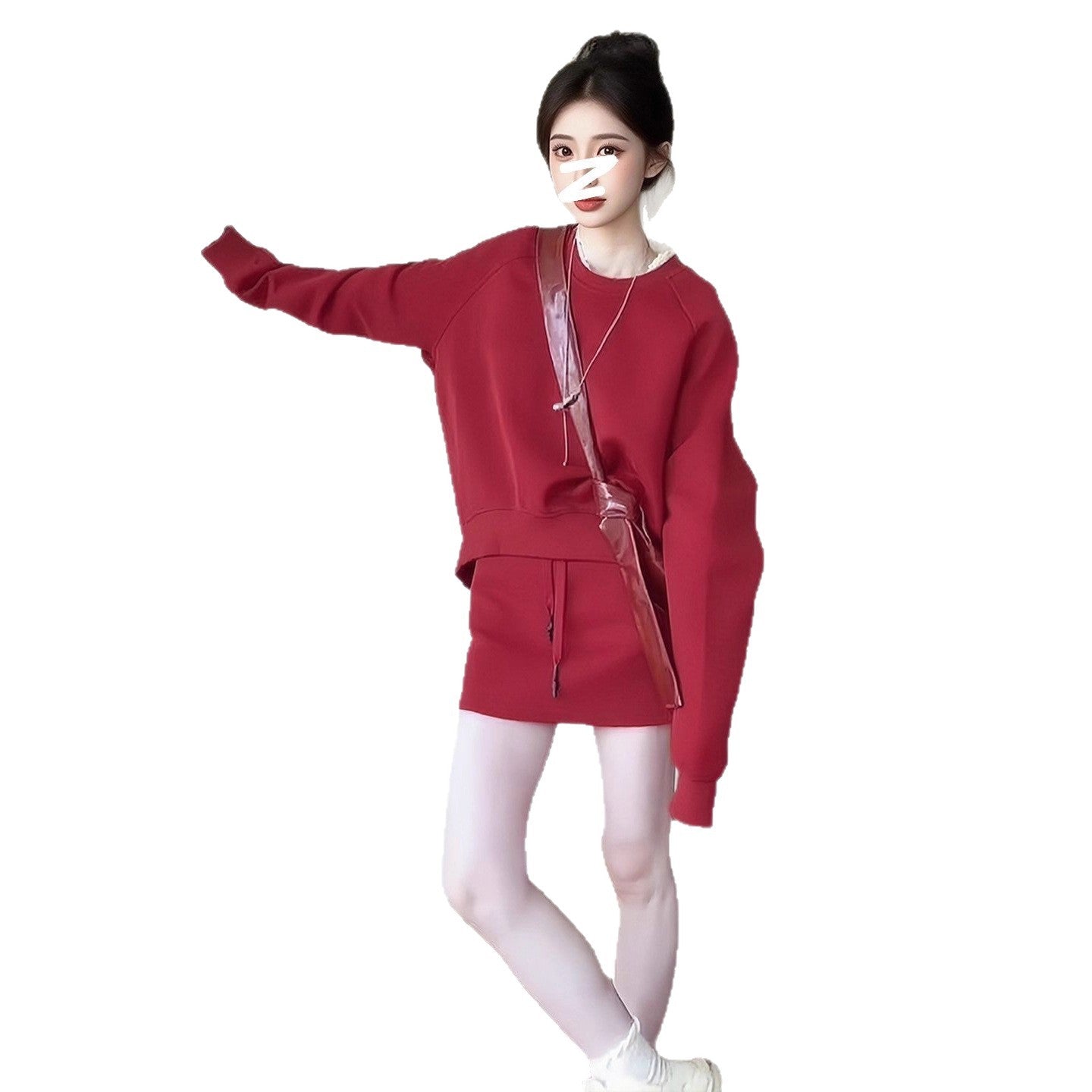 Womens Casual Sporty Hoodie And Skirt Set
