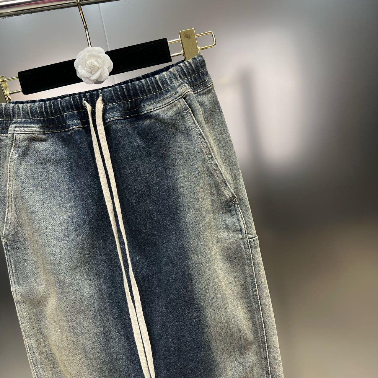 Elasticated Waistband Turned Into An Old Washed Denim Skirt