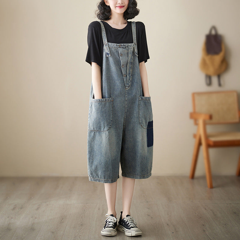 Women's Fashion Loose Strap Jeans