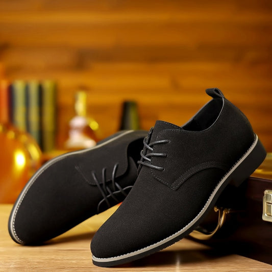 Large Size Men's Leather Shoes Casual Suede Leather Shoes