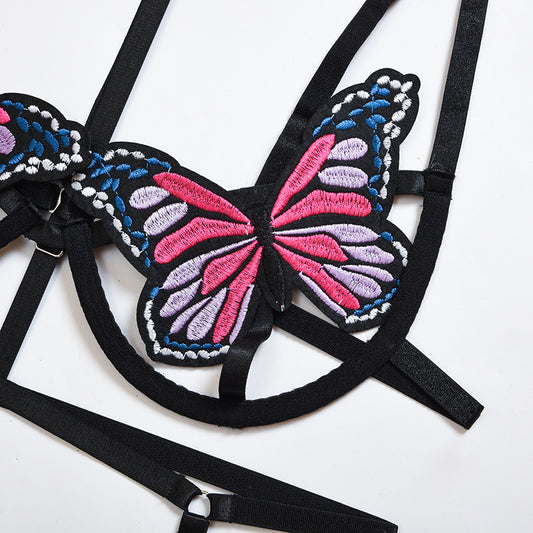 Sexy Butterfly Hollow Split Bikini Two-piece Set