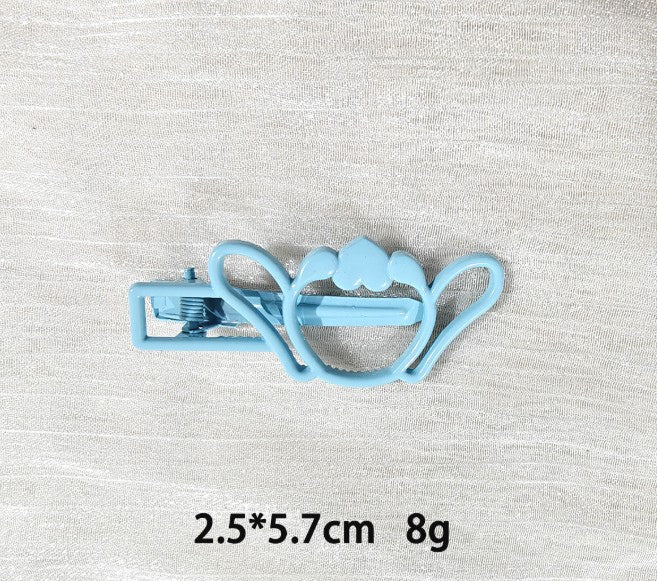 Cartoon cream hair clip-skull-purple-zinc alloy-1 piece