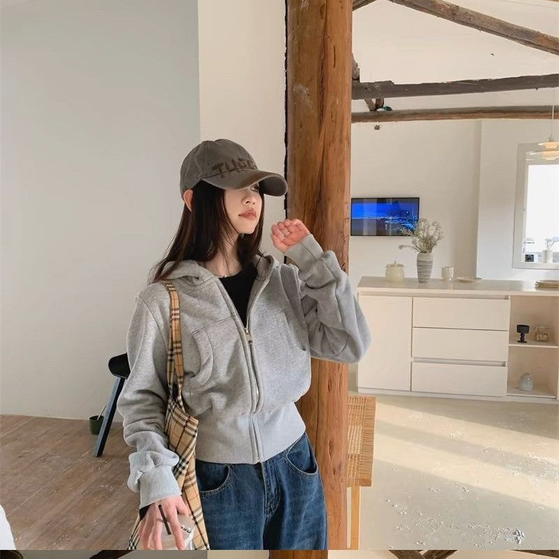 Long Sleeve Autumn And Winter Waist Trimming Coat Cardigan Top