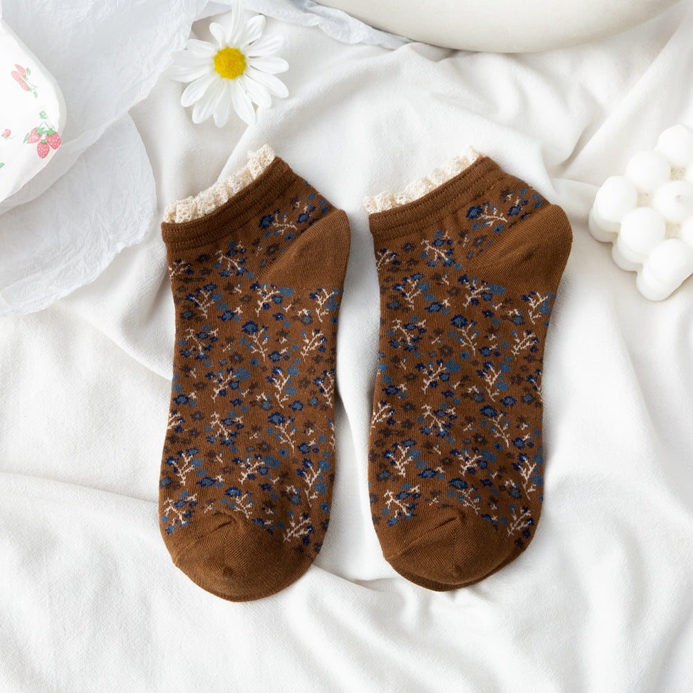 Broken Flower Summer Vintage Female Socks