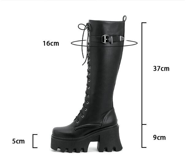 Women's Long British Style New High Boots Thick Sole Knight Boots