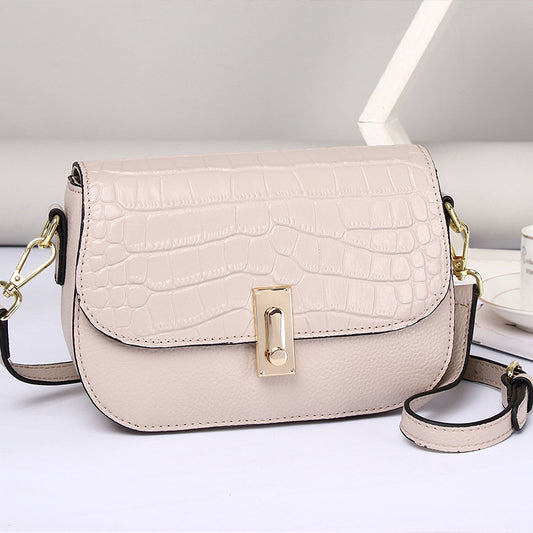 Small Square Top Layer Lock Crossbody Shoulder Bag