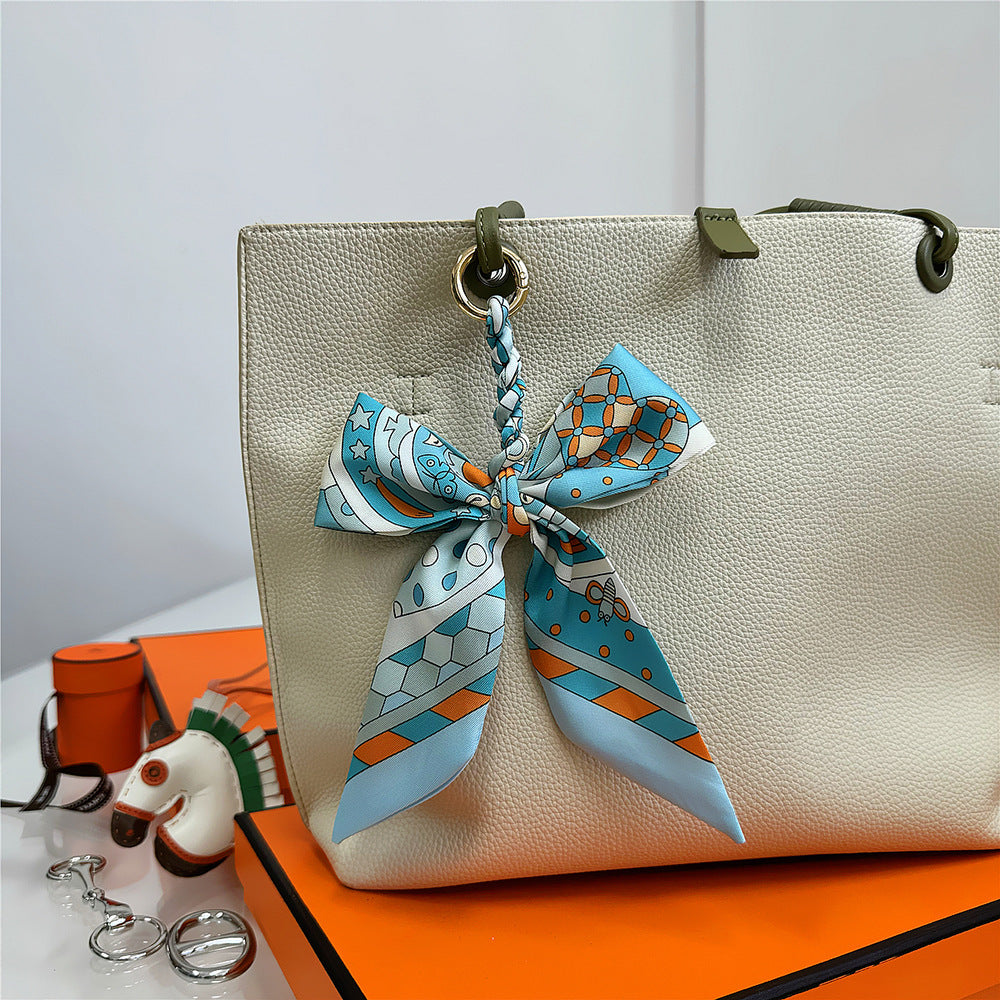 Women's Polyester Bag Decorative Scarf Pendant