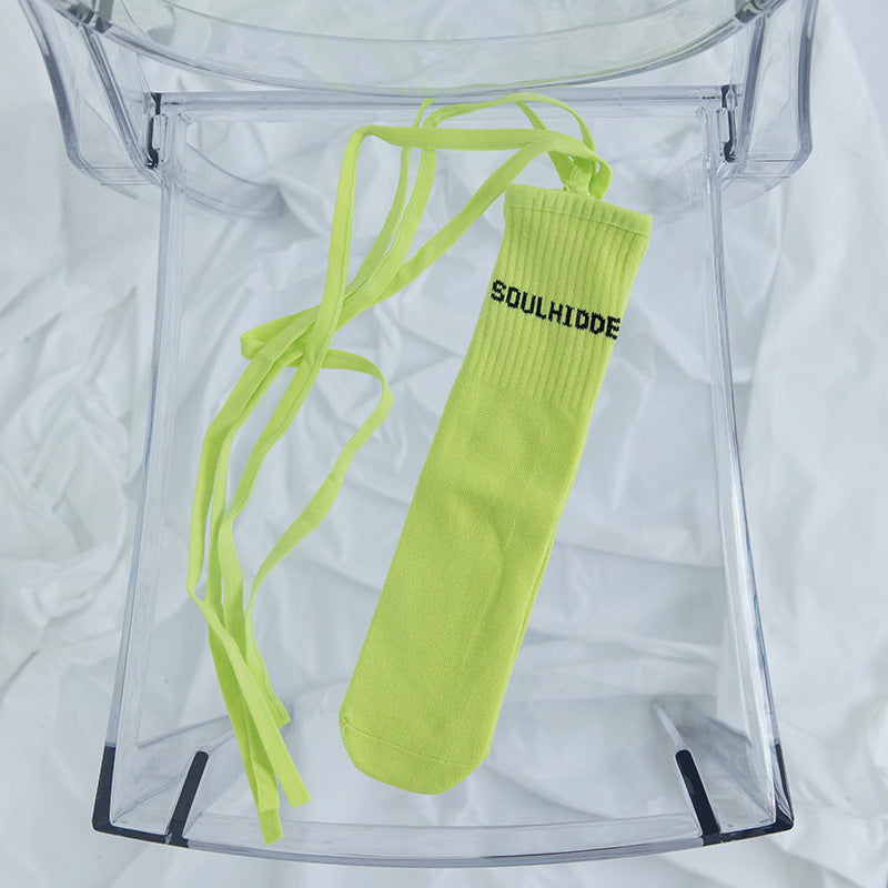Autumn And Winter Cross Strap Socks Female Ins Eye-catching Fashion