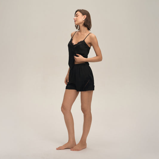 Summer Cozy Home Loungewear Suspender Shorts Set