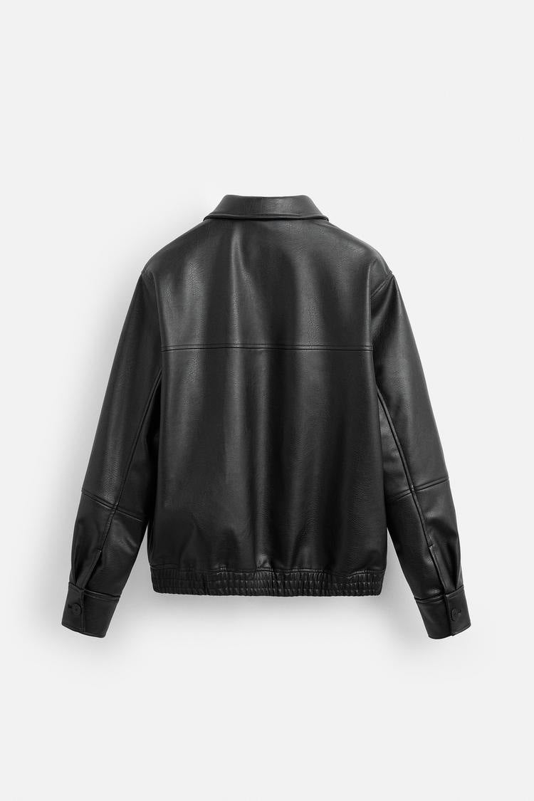 Mens Faux Leather Biker Jacket Coat