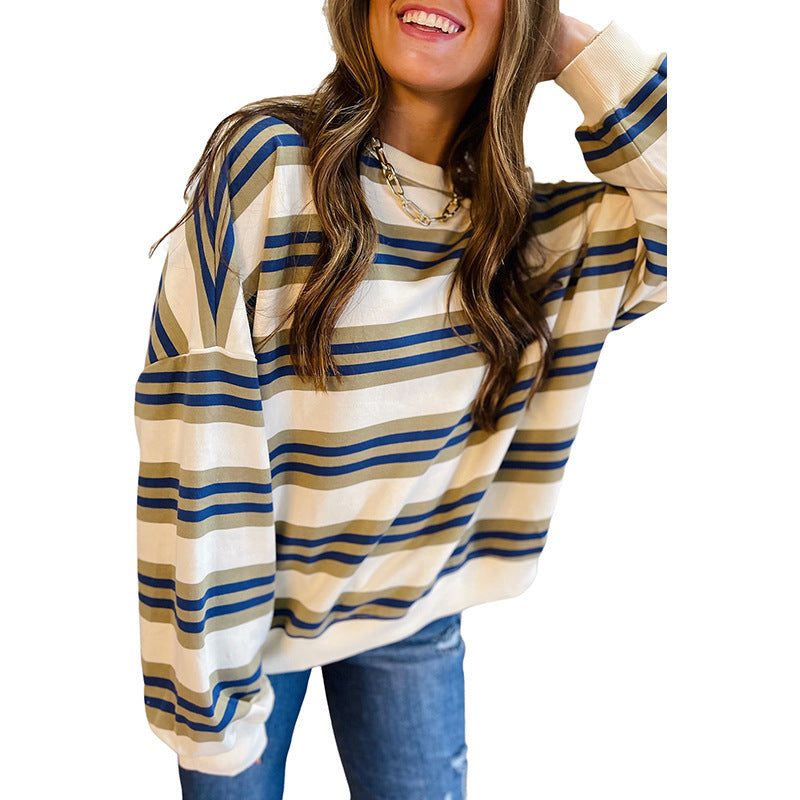 Pullover sweatshirt med print Langærmet top til kvinder