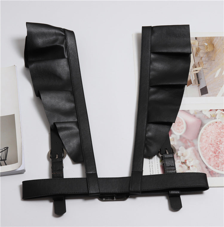 Double Shoulder Lace PU Decorative Belt Strap