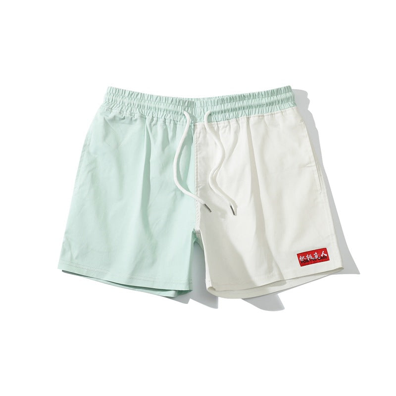 Cotton Color Matching Shorts Men's Trend