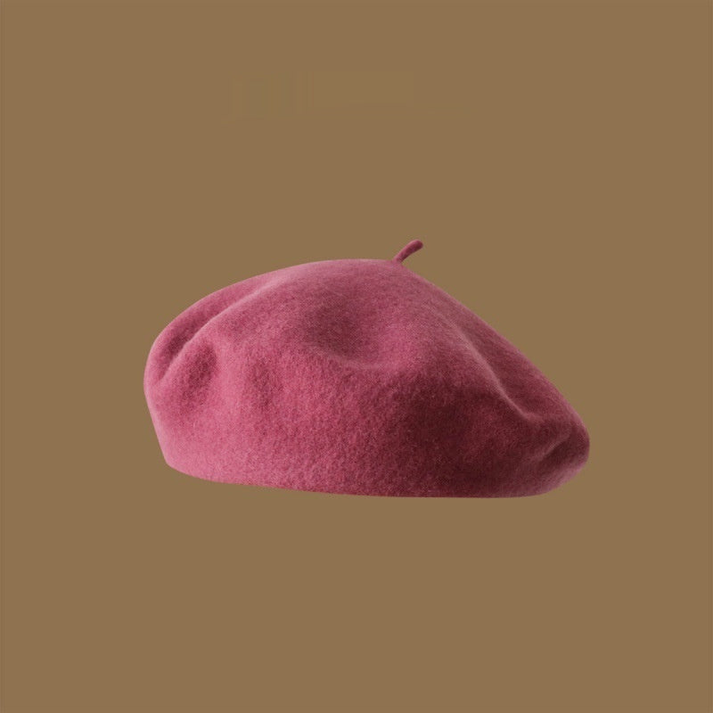 Uld Beret Piger Japansk Stil Kunstnerisk Vintage Malermunkehue