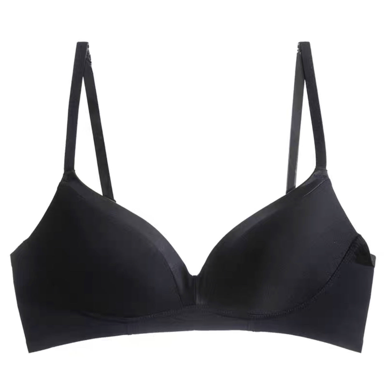 Satin Stitching French Sexy Triangle Cup Micro Push Up Without Steel Ring