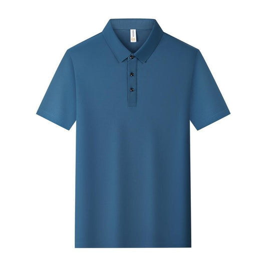 Solid Color Polo Shirt Ice Silk Lapel Short Sleeve Set