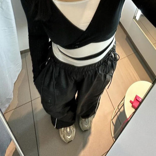 Tight Waist Loose Straight Cargo Pants