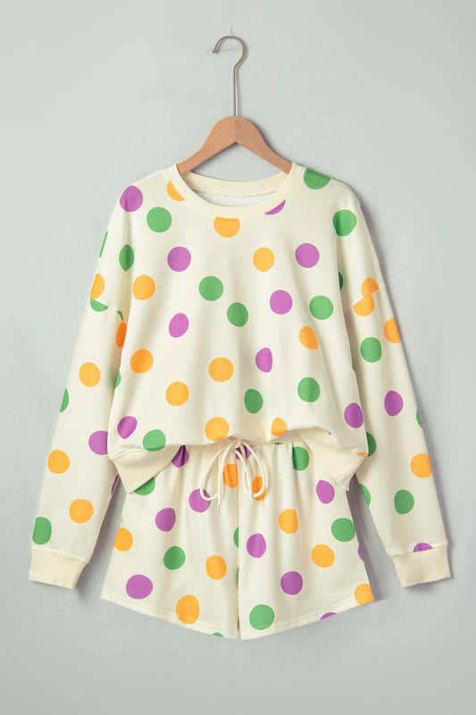 Multicolour Polka Dot Print Drop Sh