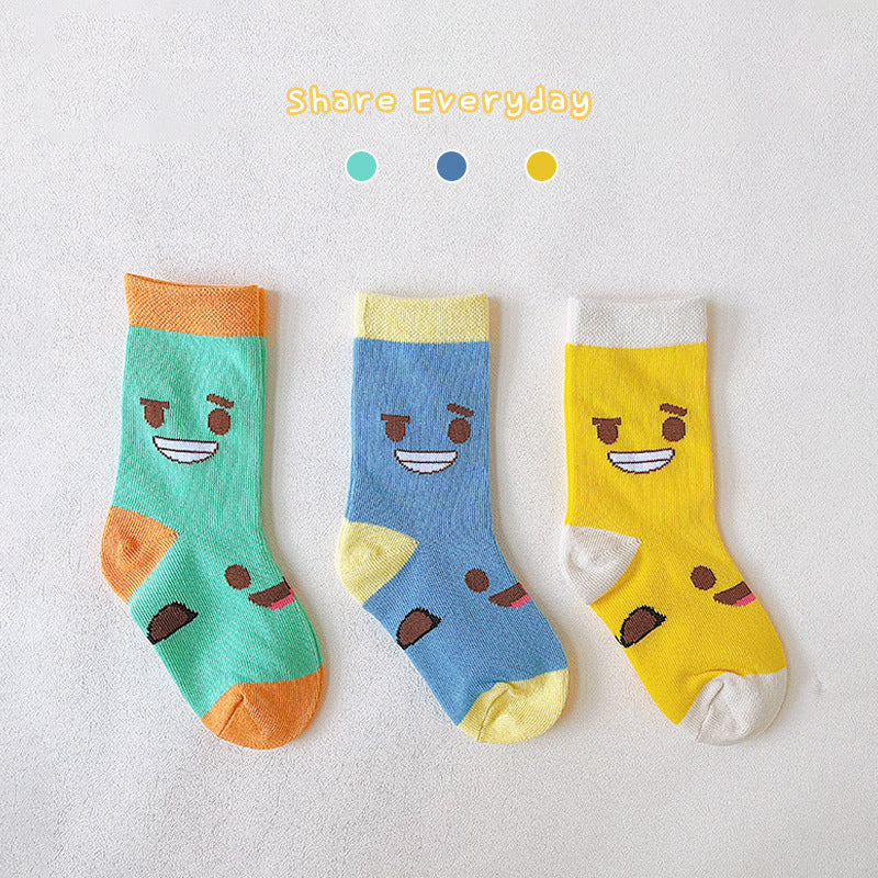 Children's Cotton Socks Cartoon Bear In The Tube Stripe