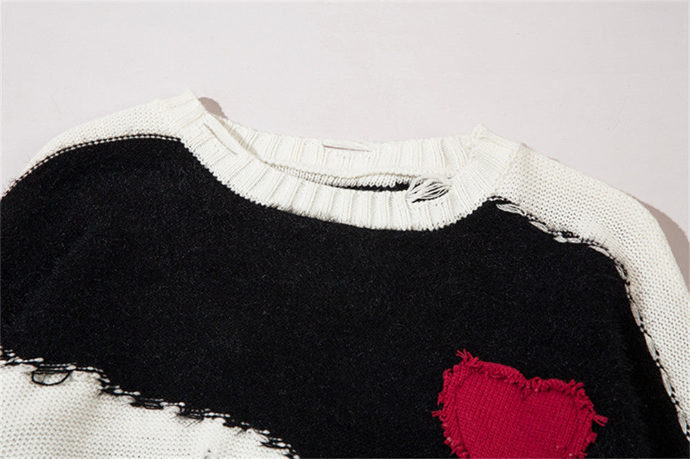 Color Contrast Patchwork Sweater Men's