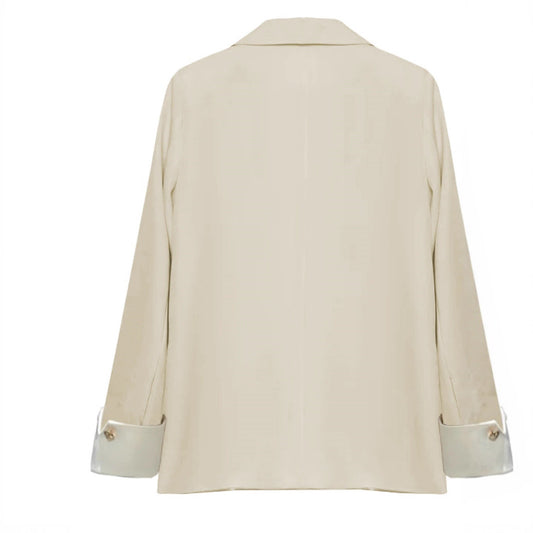 Casual Four-Season Blazer With Color-Block Design And Distinctive Cuffs
