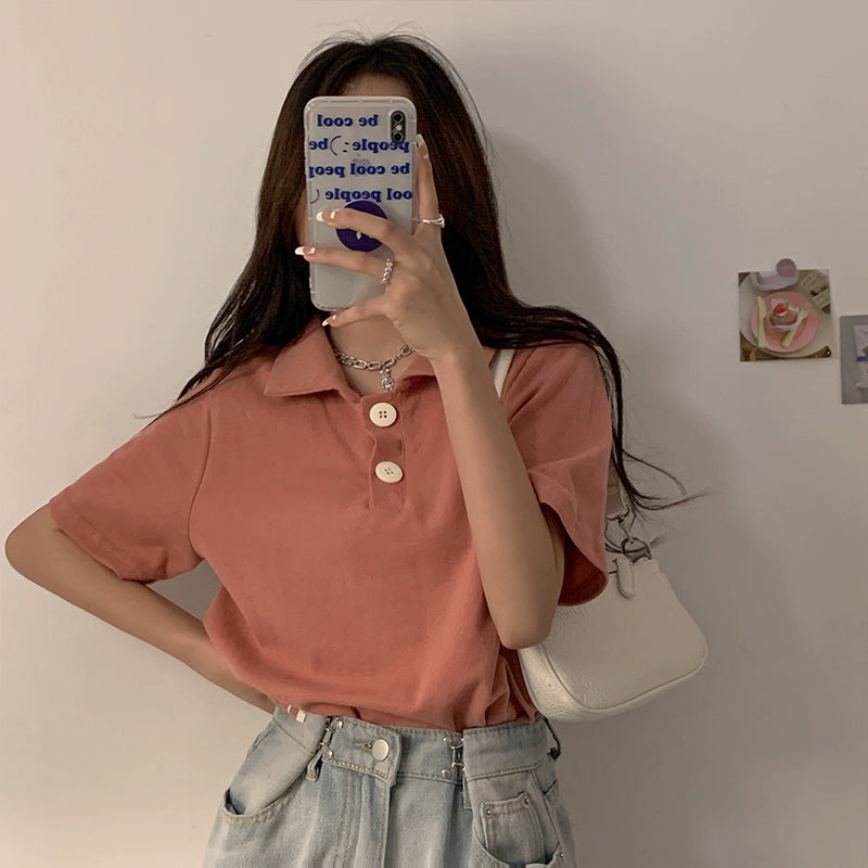 Large Size Women's Summer French T-shirt Short Sleeve Loose
