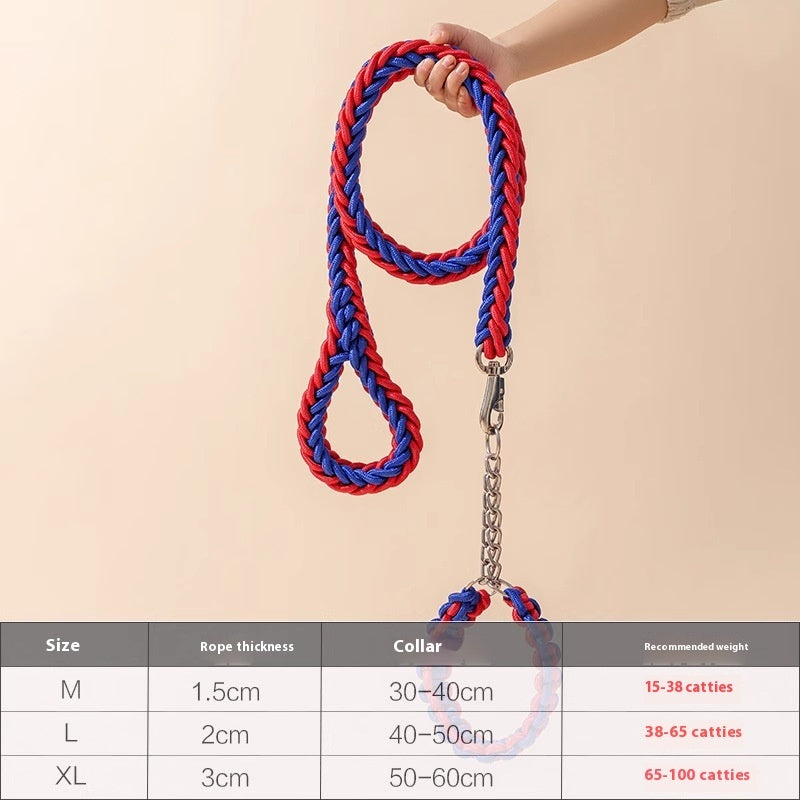 Medium And Large Dog Rope Collar P Chain