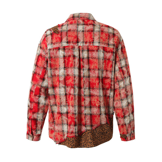 Distressed Washed Loose Burrs Shirt