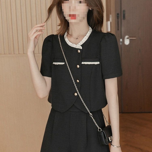 Slim And Fresh Temperament Versatile Two-piece Set For Commuting