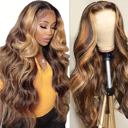 Front Lace Piano Color Big Wave Wig