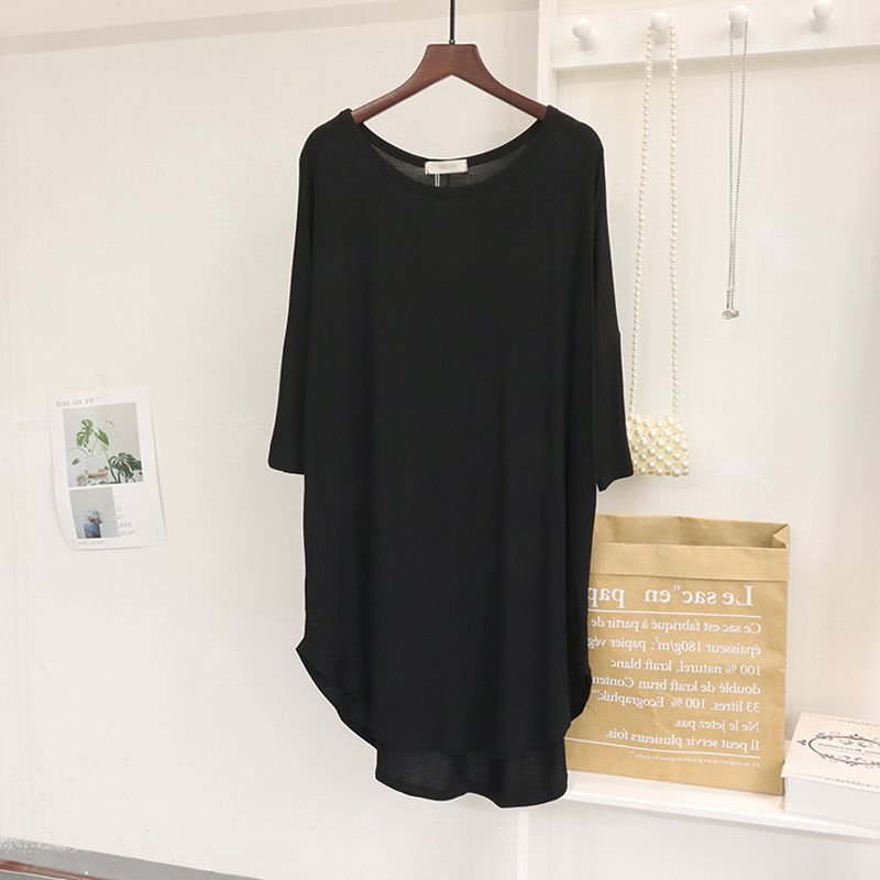 Women's Thin Irregular Layering Shirt Loose Mid-length Top