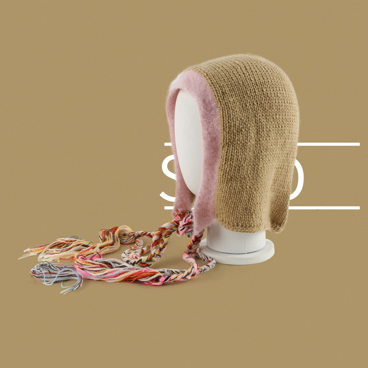 Rainbow Tassel Braid Contrast Wool Hat