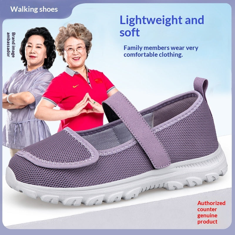Widen-toe Granny Shoes With Mesh For Summer