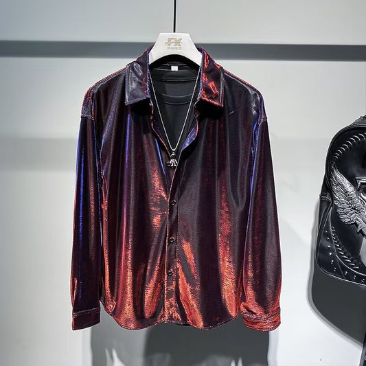 Men's Creative Loose Gradient Zipper Jacket
