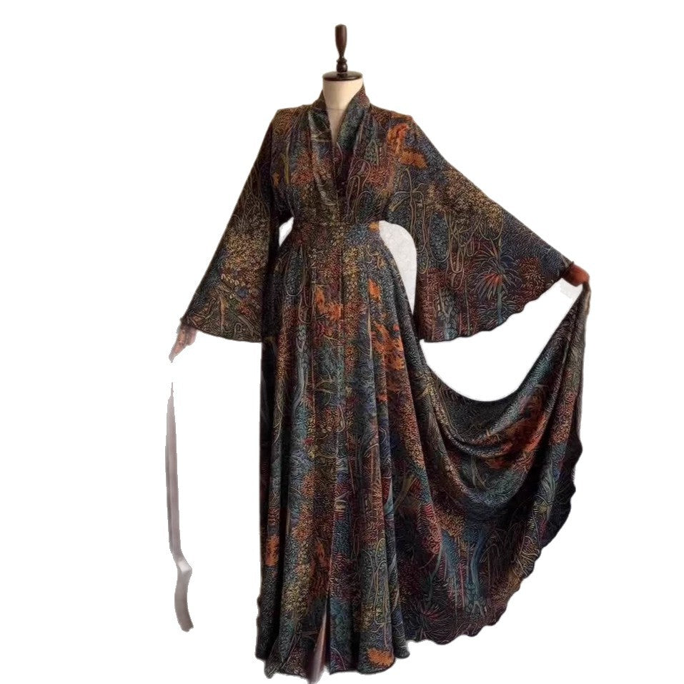Autumn Stylish And Elegant Long-sleeve Waist-cinched Dress