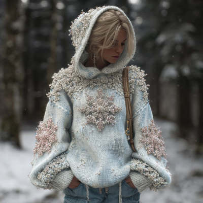 3D-printed Loose-fitting Turtleneck Sweater