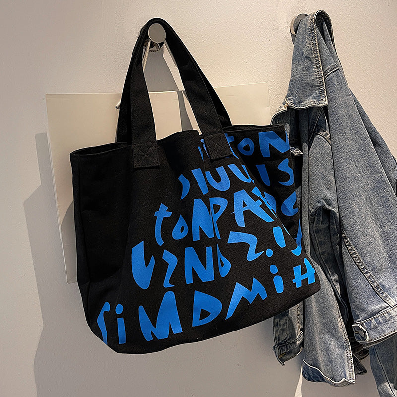 Women's Large Capacity New Letter Hand Shopping Canvas Bag
