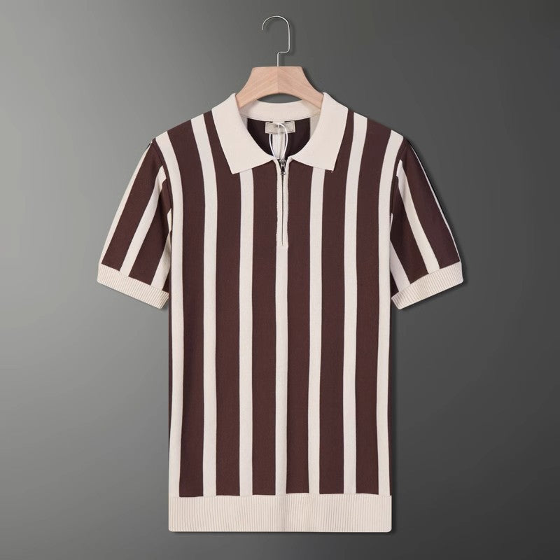 Kortærmet alsidig retro T-shirt til mænd i koreansk stil