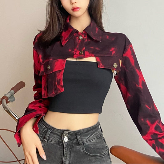 Women's Long-sleeved Coat, European And American Sweet Cool Personality Irregular Ultra-short