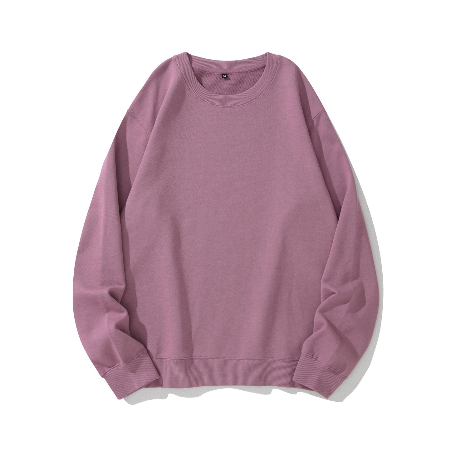Kraftig rundhalset sweatshirt i tyk isoli med ensfarvet design til par