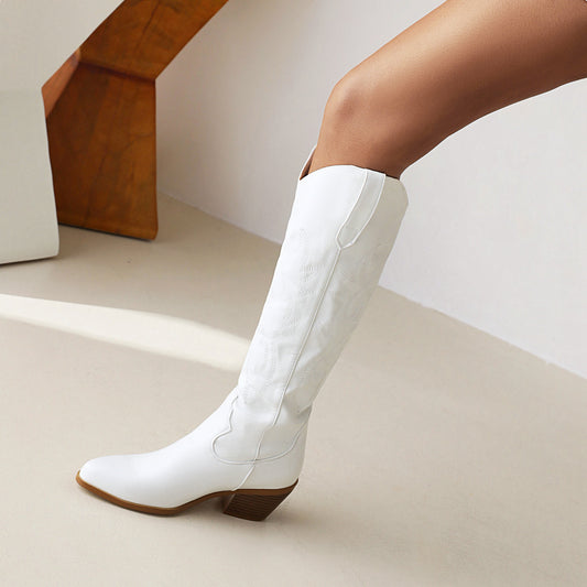 Western Women's High Heel Pointed Toe Rider Bootss