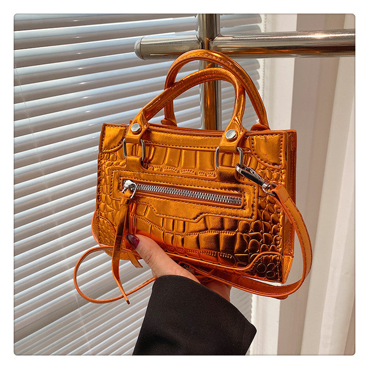 Textured Shoulder Messenger Bag Small Square